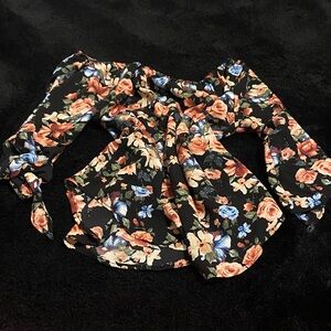 Elegant Floral Off-Shoulder Blouse